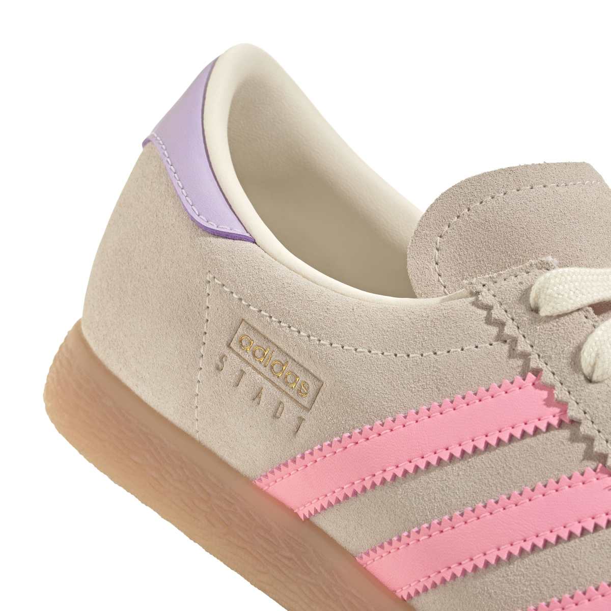 Adidas STADT Womens Cream Pink Stripe Purple back