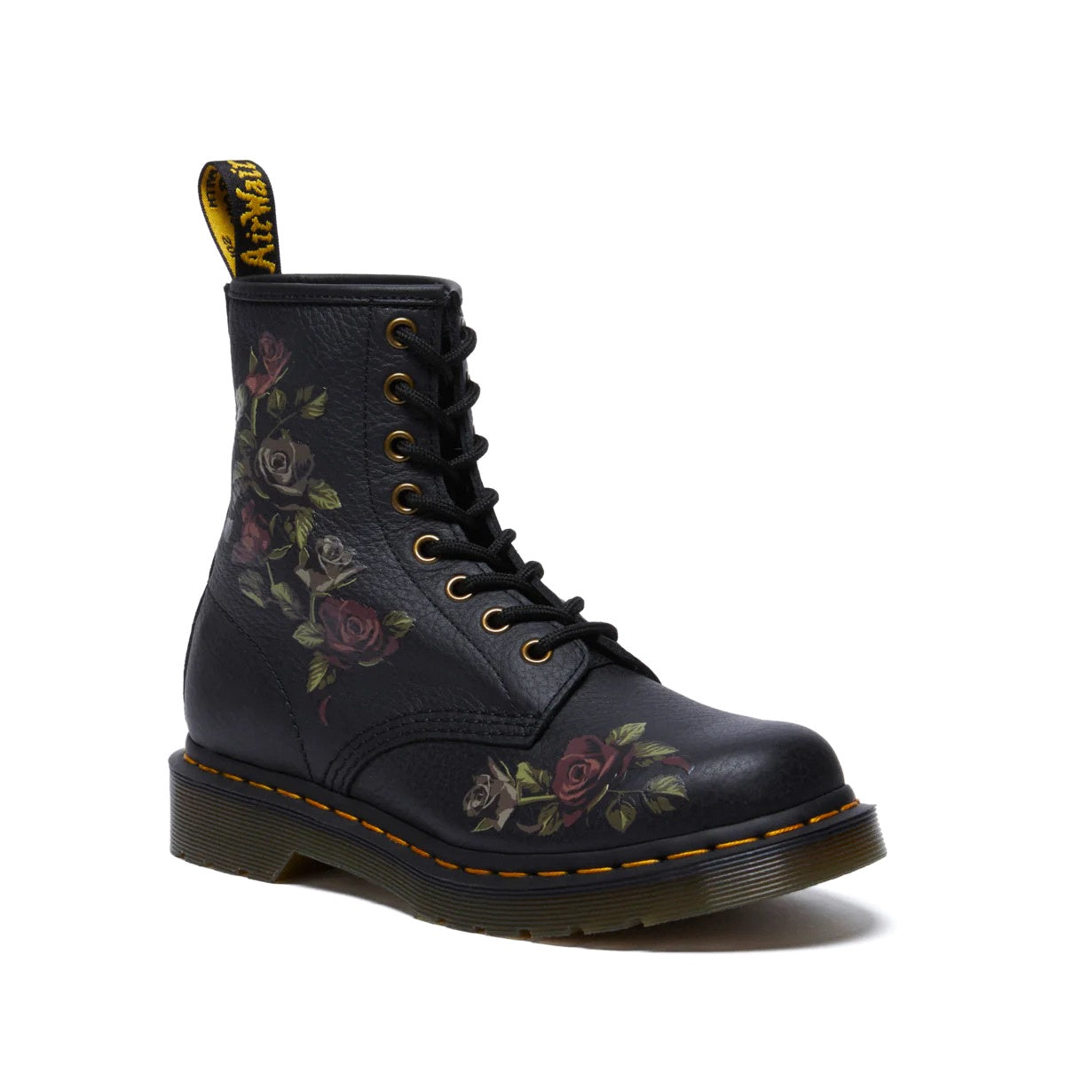 Dr Martens 1460 Black Decayed Roses Classic Tumbled Nappa
