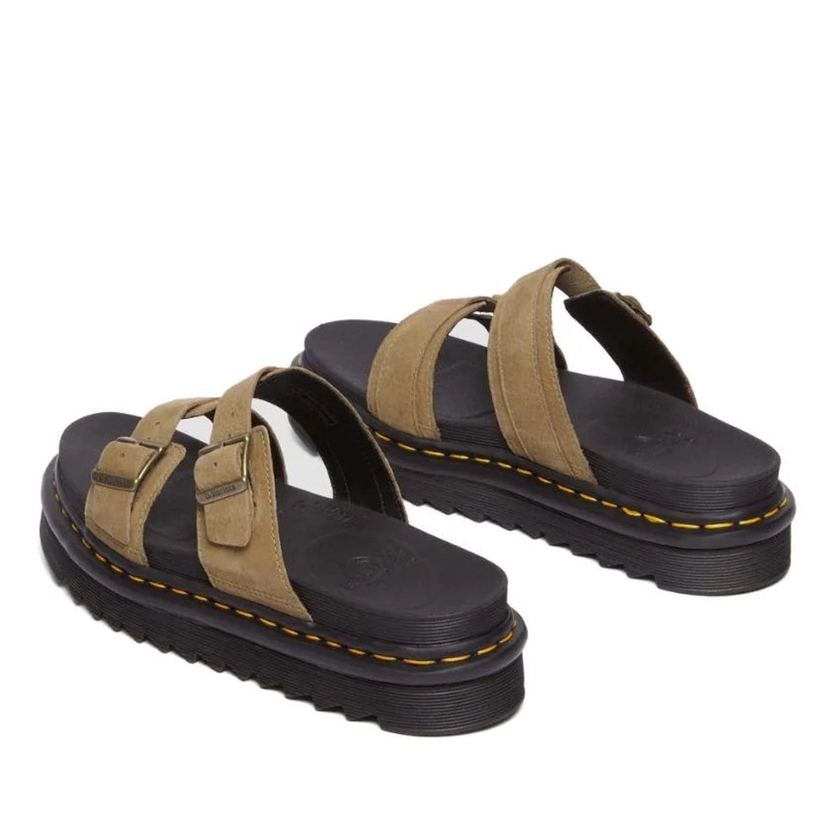 Dr Martens Myles Slide Sandal Savannah Tan Tumbled Nubuck