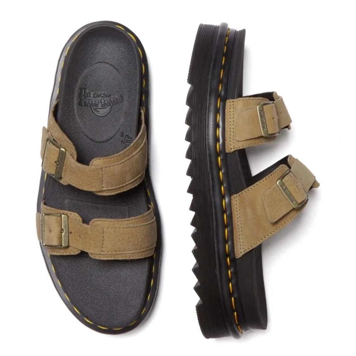 Dr Martens Myles Slide Sandal Savannah Tan Tumbled Nubuck