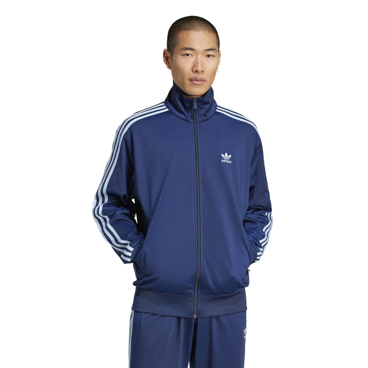 Adidas Firebird Mens Track Top Blue on Blue