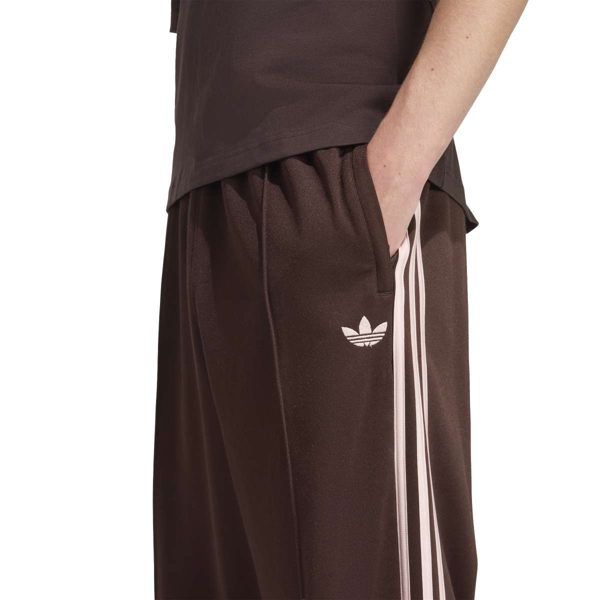 Adidas Mens Track Pants Brown Pink Stripes
