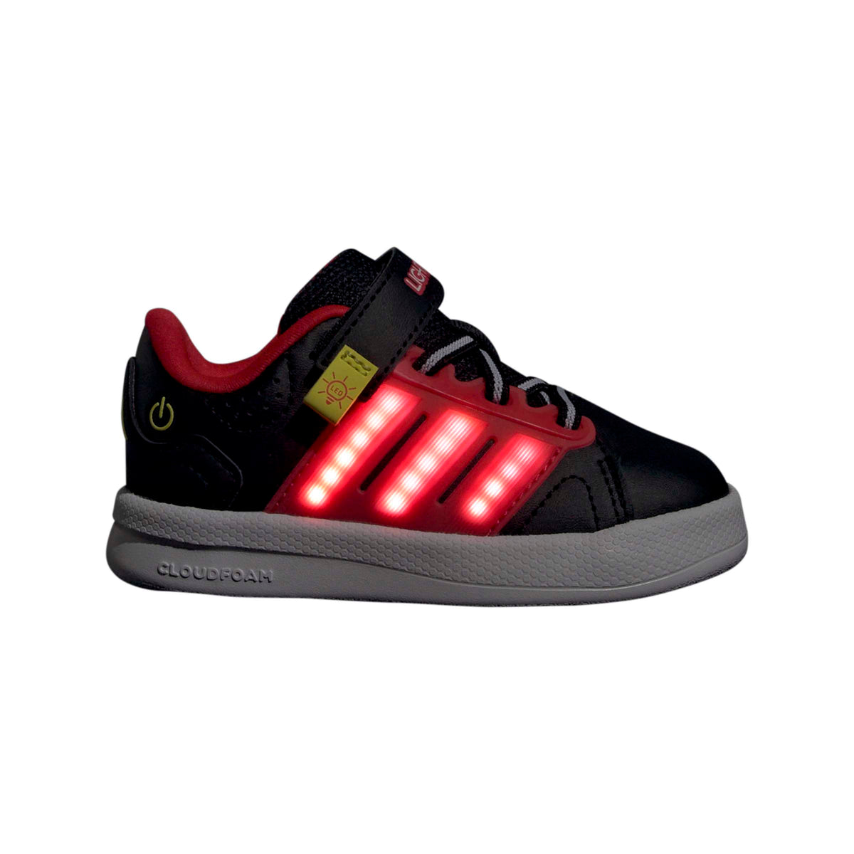Adidas Lightorama Black Red Infants Court Shoe