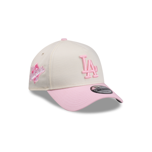 New Era 9Forty AFrame LA Dodgers Cap 2Tone White Pink Logo