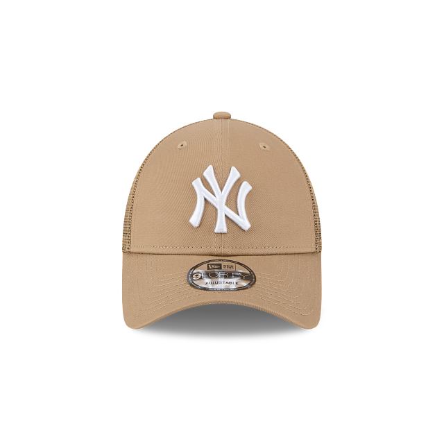 New Era 9Forty AFrame NY Yankees Trucker Cap Tan White Logo