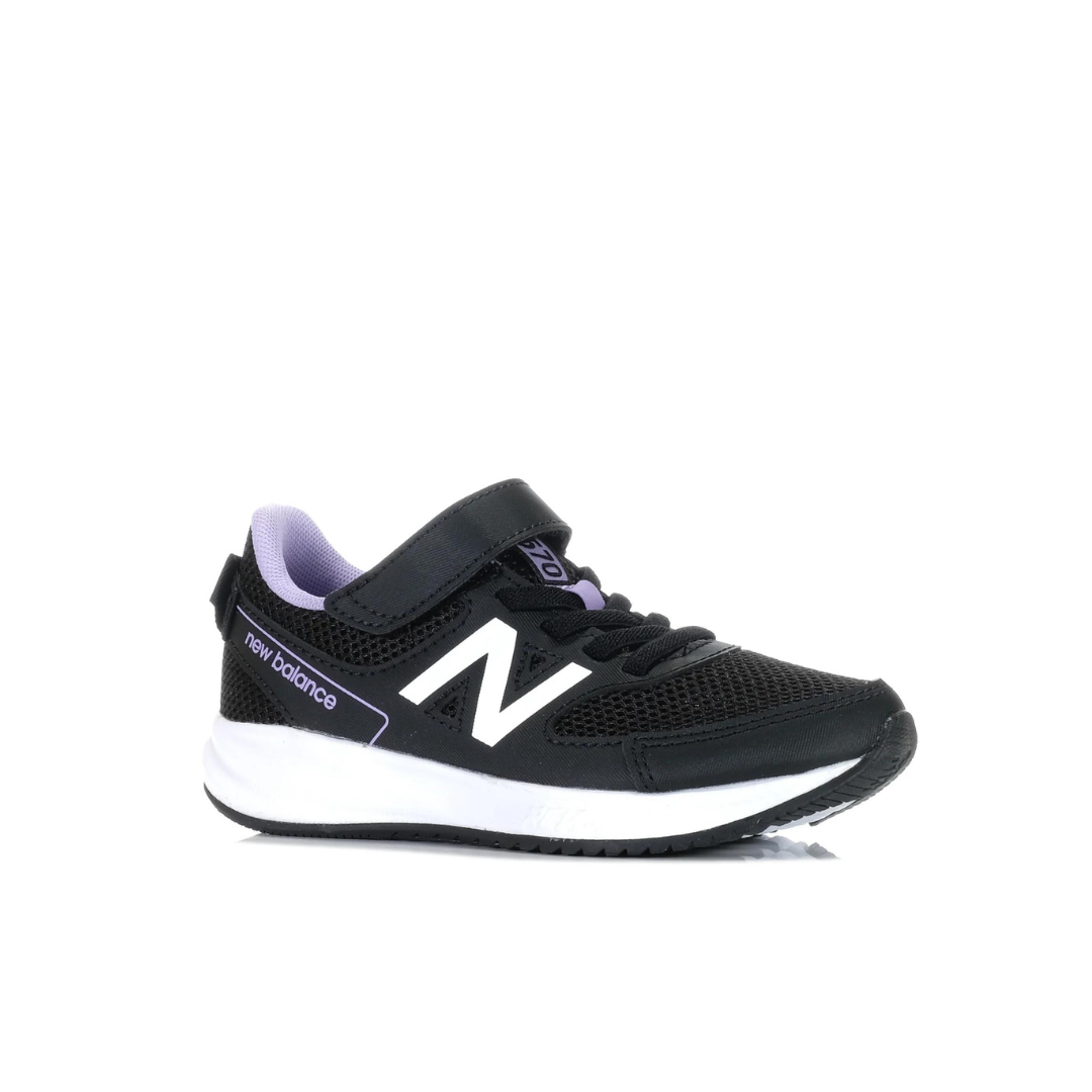New Balance 570v3 Bungee Lace Top Strap Black Lilac YT570PP3