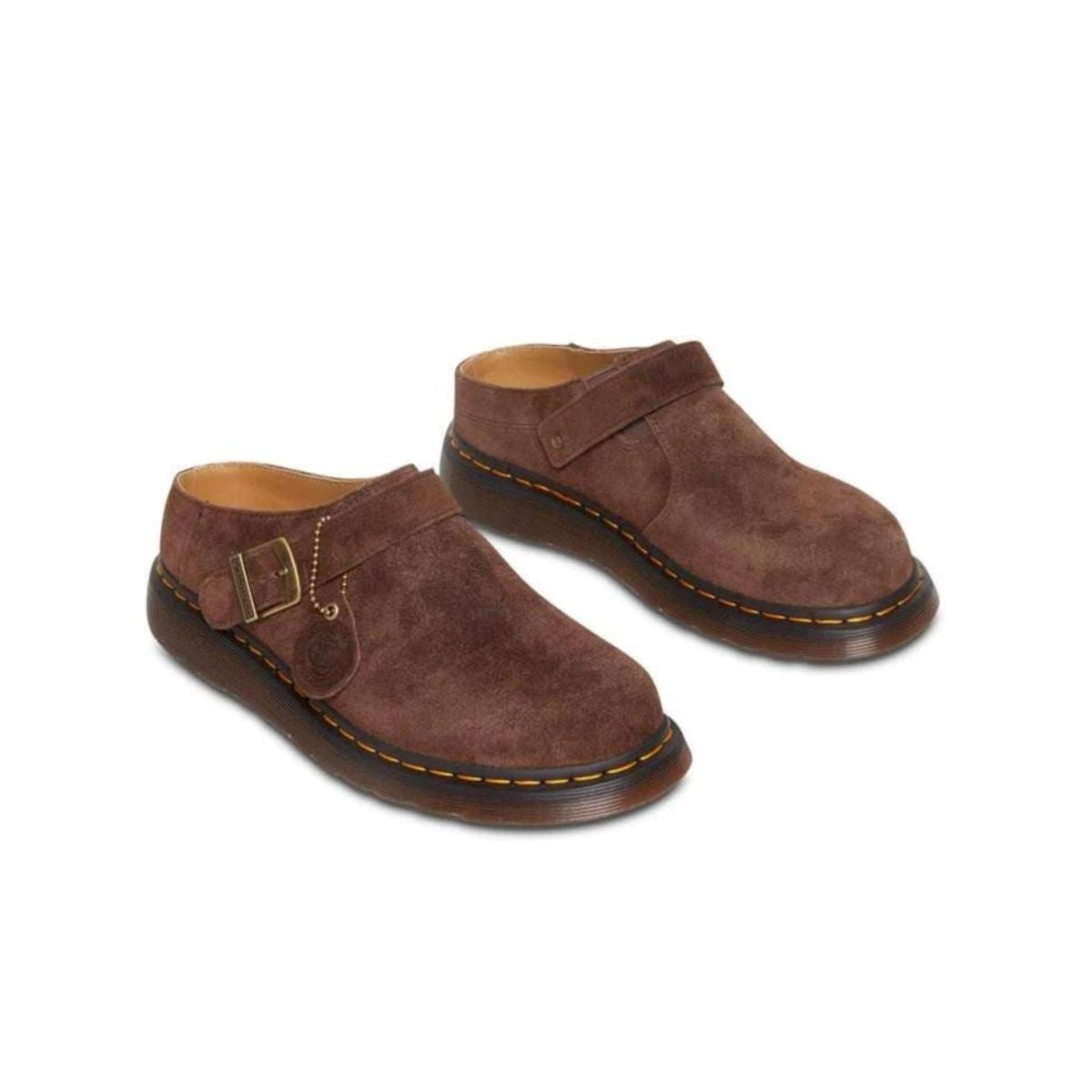 Dr Martens Isham Buckle Mule Dark Brown Desert Oasis Suede - Last Pair UK6