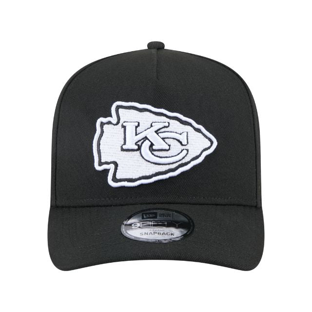 New Era 9Fifty AFrame Kansas City Chiefs Cap Black White Logo