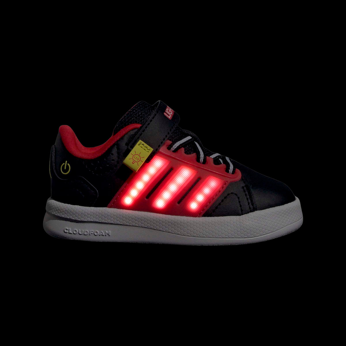 Adidas Lightorama Black Red Infants Court Shoe
