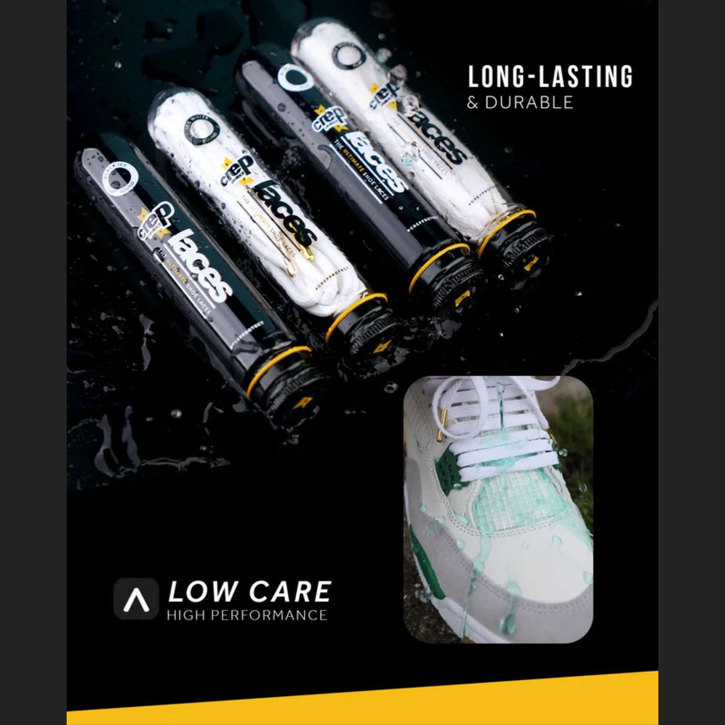 Crep Protect Laces Flat Mono Black