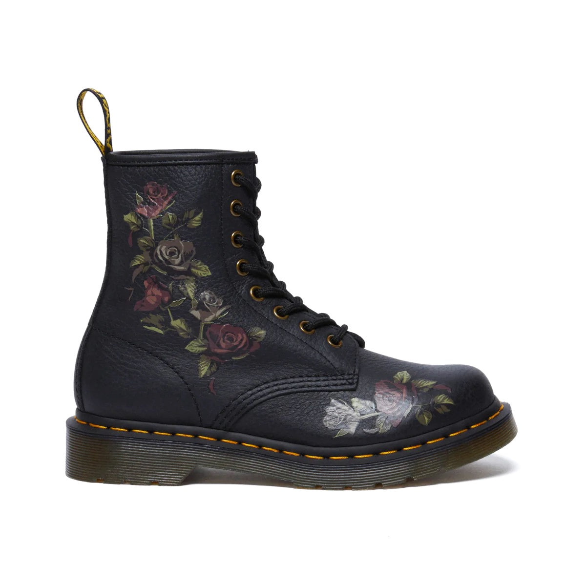 Dr Martens 1460 Black Decayed Roses Classic Tumbled Nappa