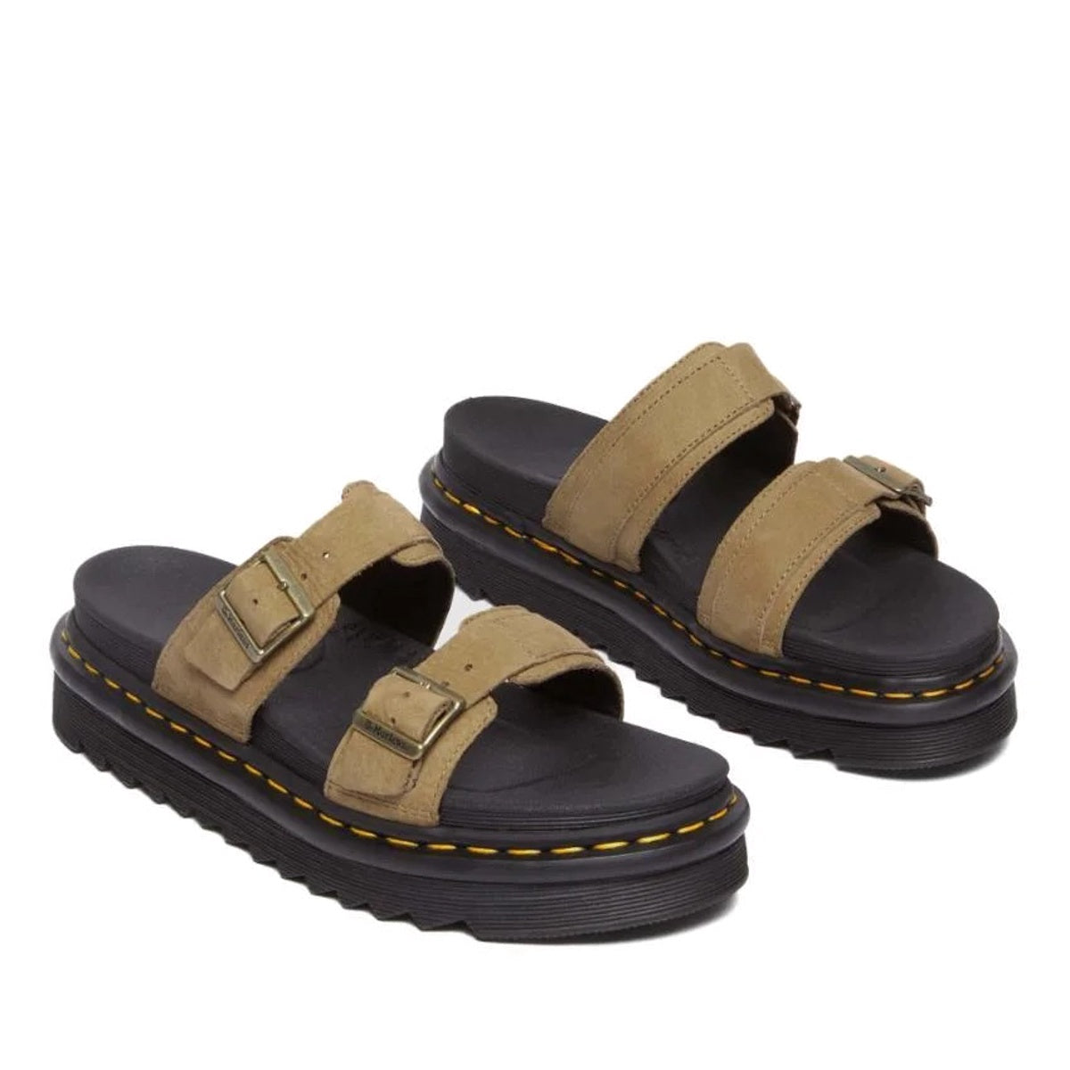 Dr Martens Myles Slide Sandal Savannah Tan Tumbled Nubuck