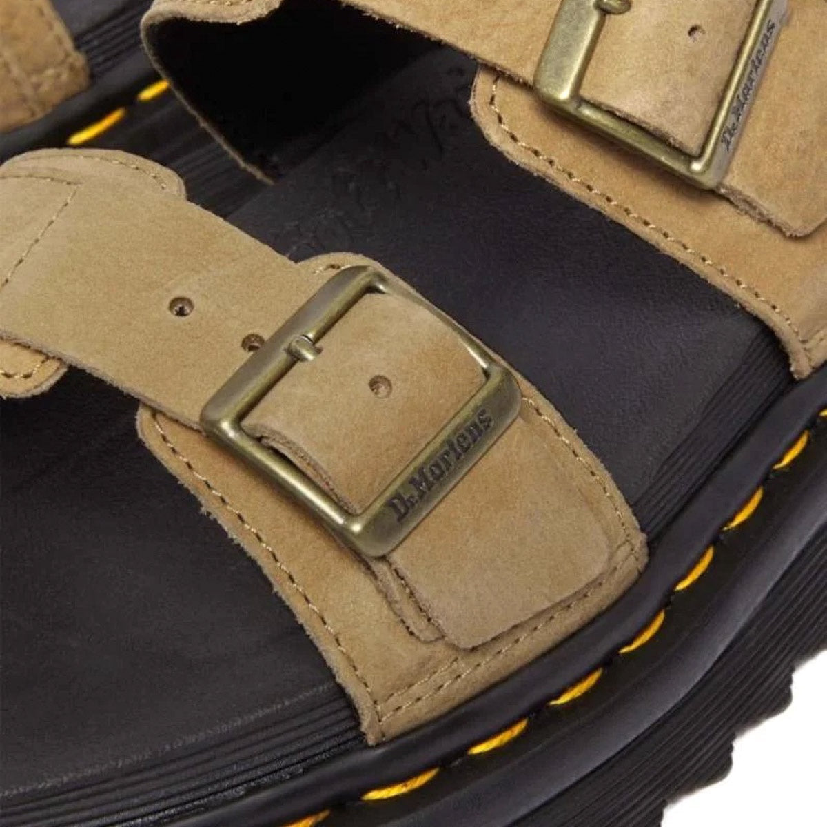 Dr Martens Myles Slide Sandal Savannah Tan Tumbled Nubuck