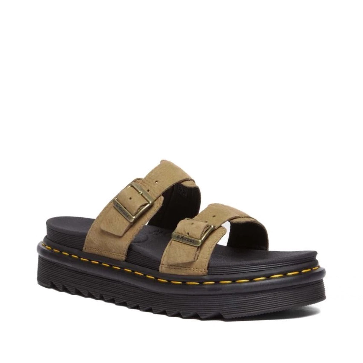 Dr Martens Myles Slide Sandal Savannah Tan Tumbled Nubuck