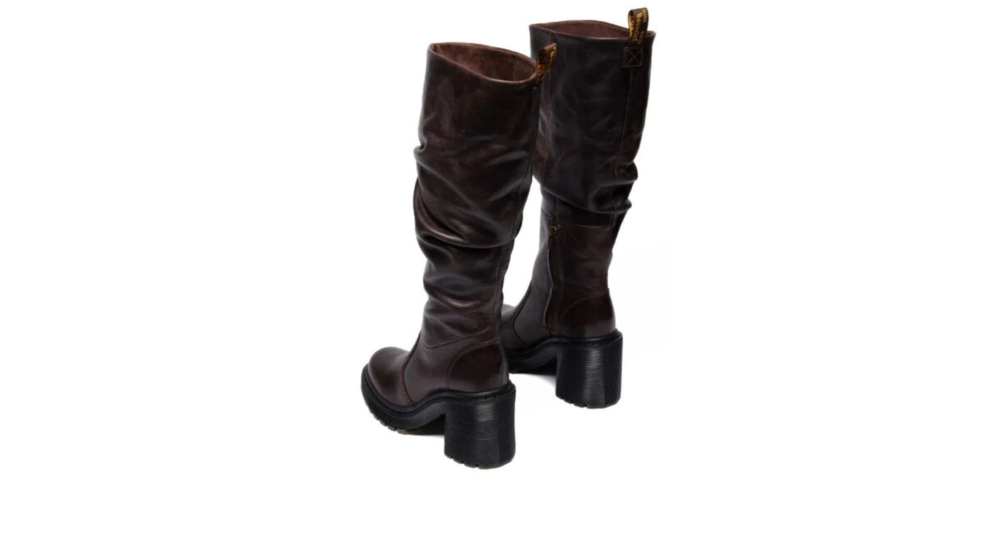 Dr Martens Kasey Dark Brown Tumble Knee High - Last Pair UK5