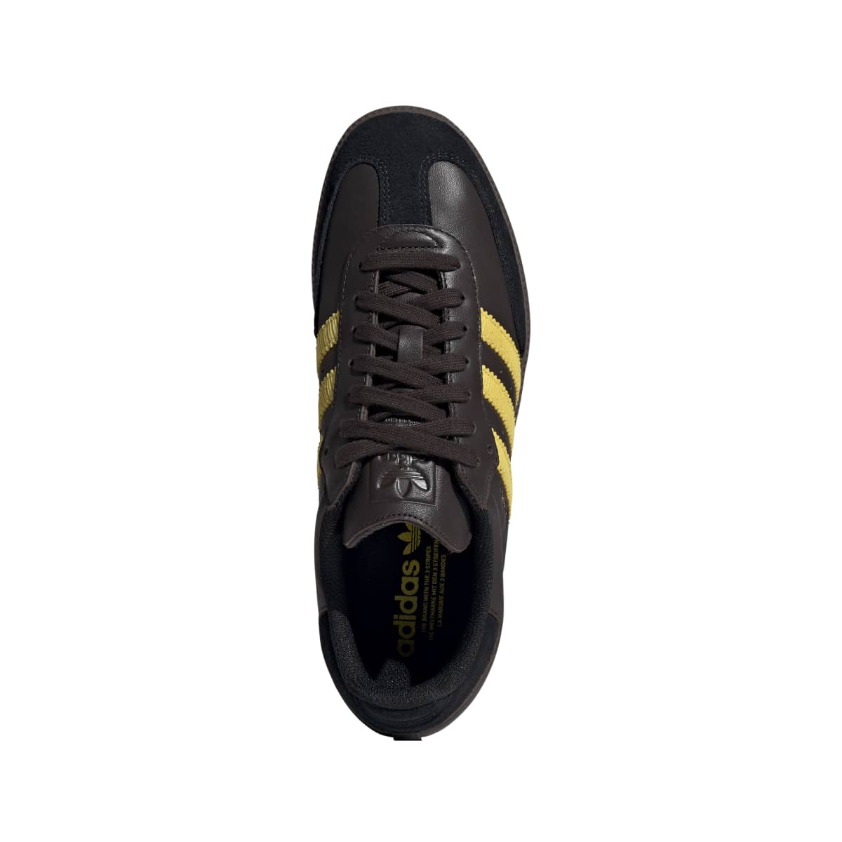 Adidas Samba OG Brown Black Toe Yellow Stripes Mens Sneaker