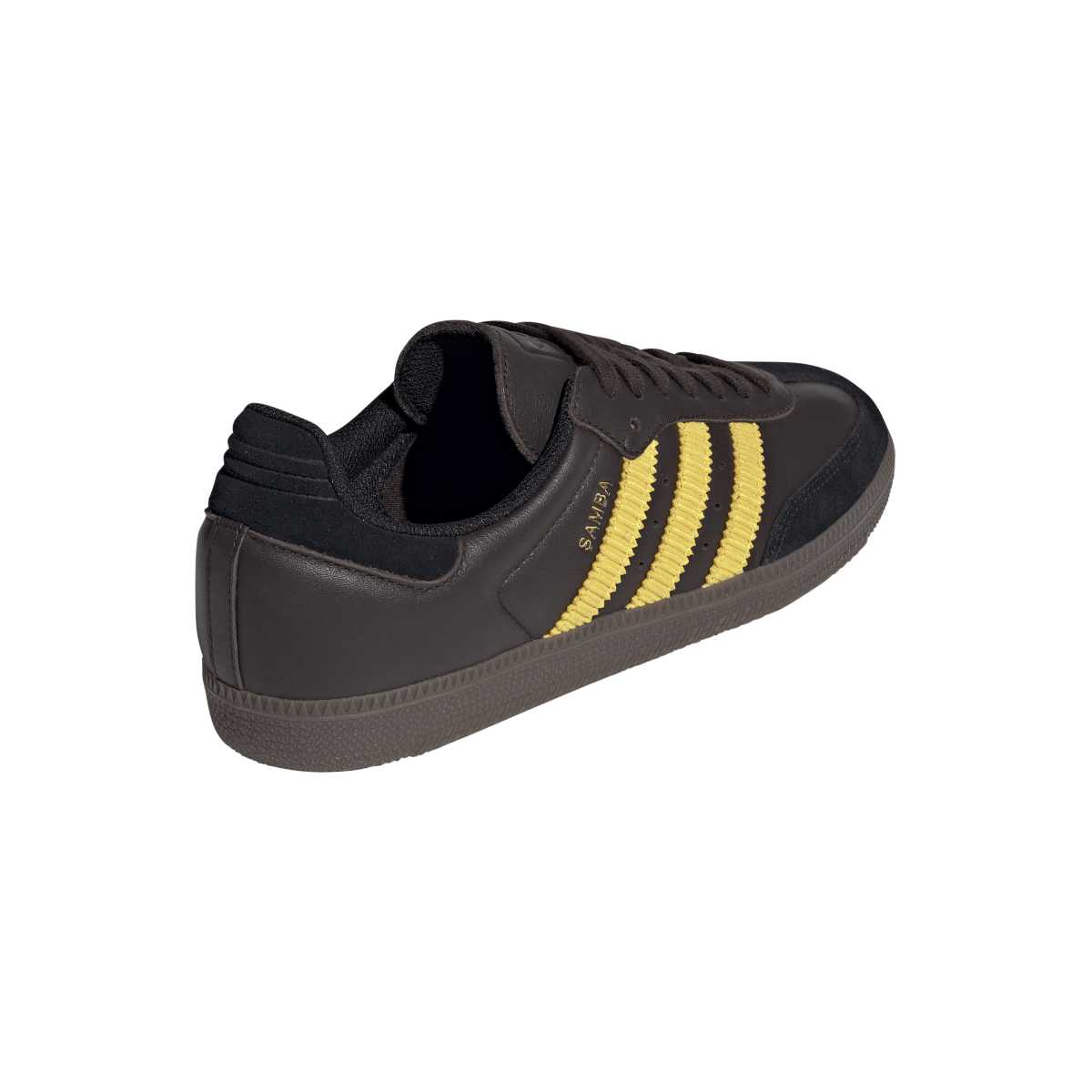 Adidas Samba OG Brown Black Toe Yellow Stripes Mens Sneaker