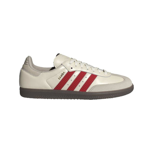 Adidas Samba OG Mens Off White Scarlet Red Stripes