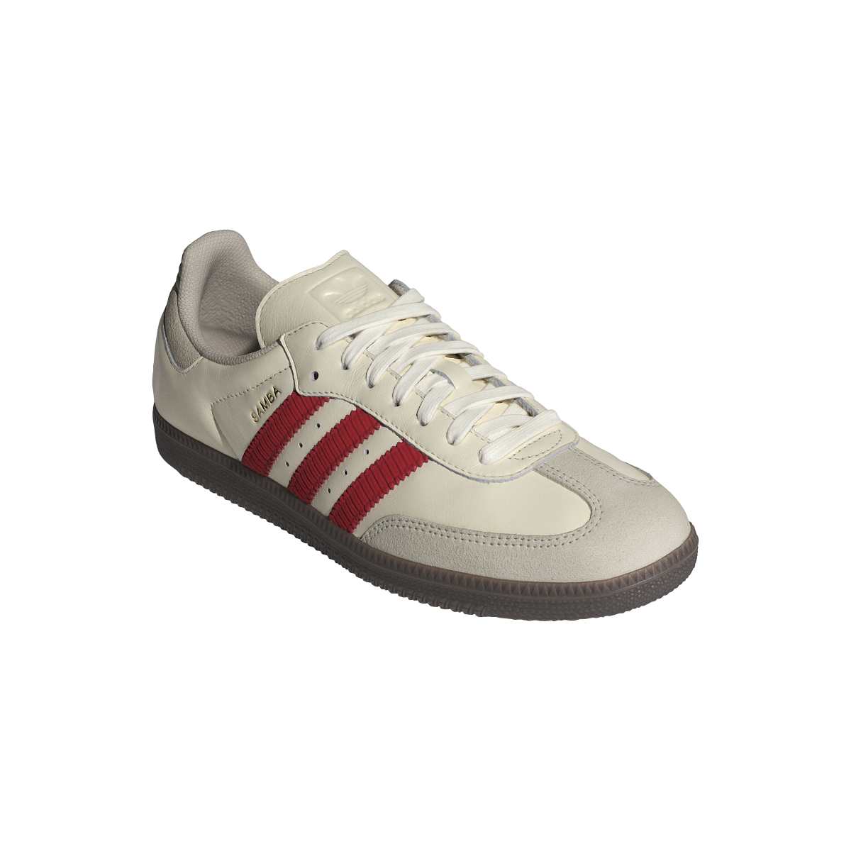 Adidas Samba OG Mens Off White Scarlet Red Stripes