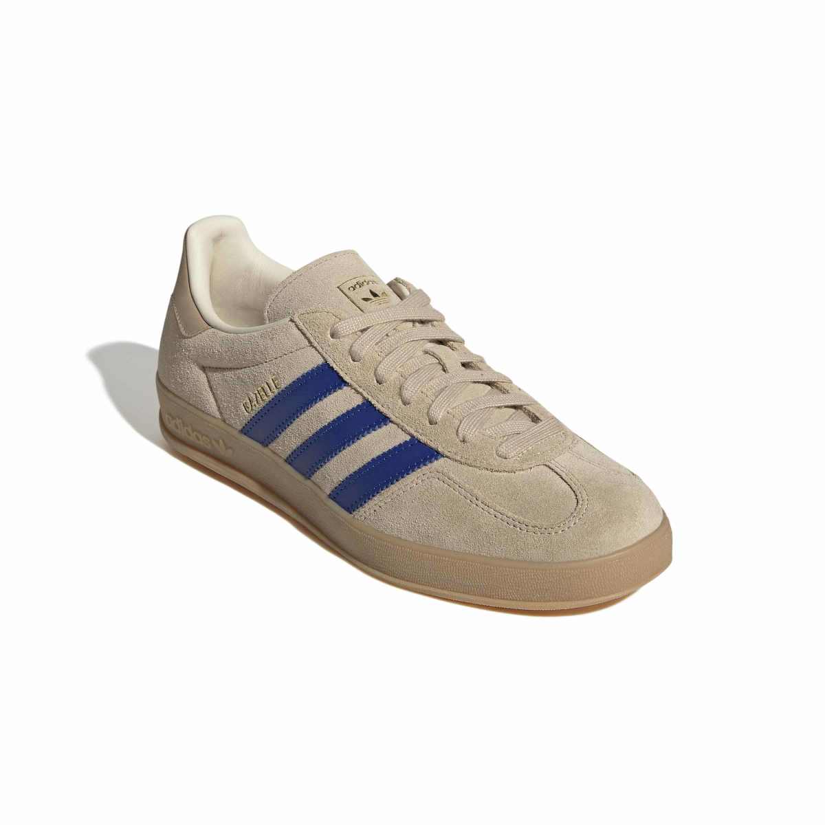 Adidas Gazelle Beige Blue Stripes Gum Sole