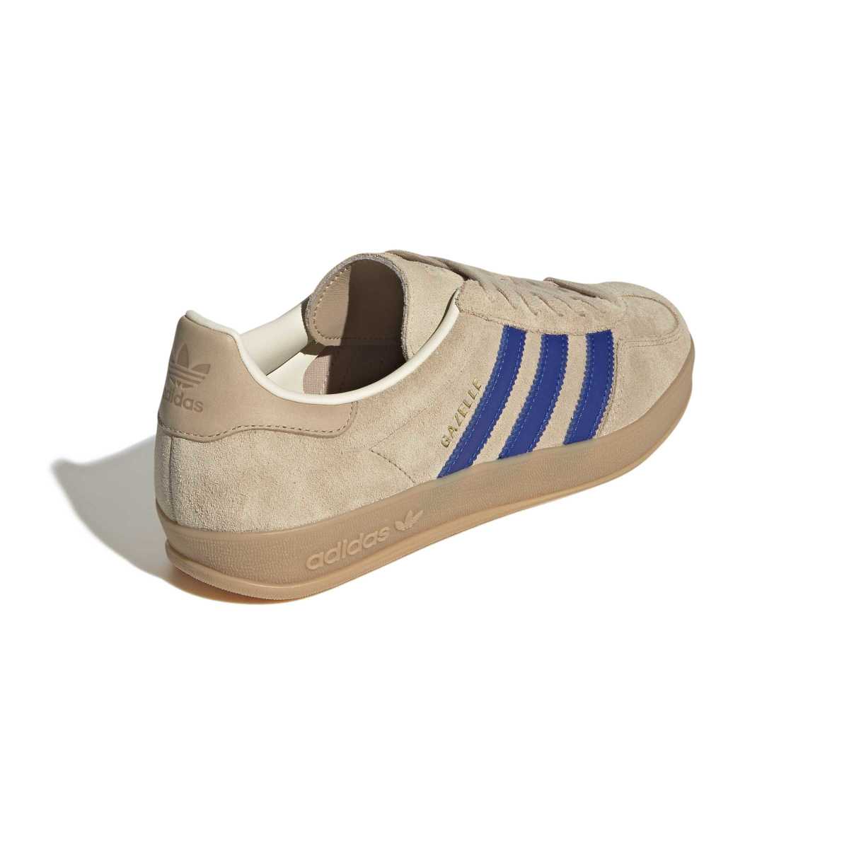 Adidas Gazelle Beige Blue Stripes Gum Sole
