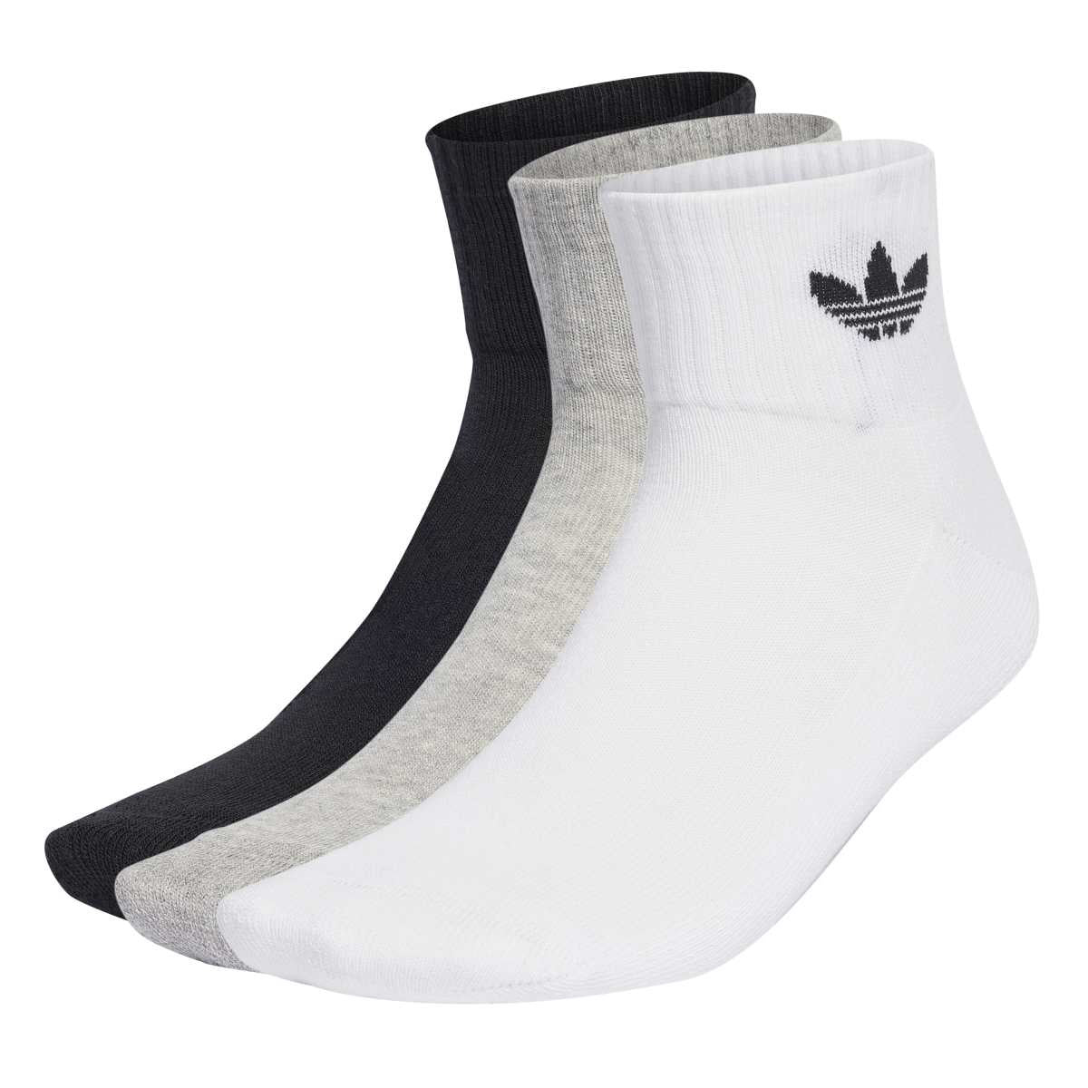 Adidas Mid Ankle Socks 3 Pack Multi Colour