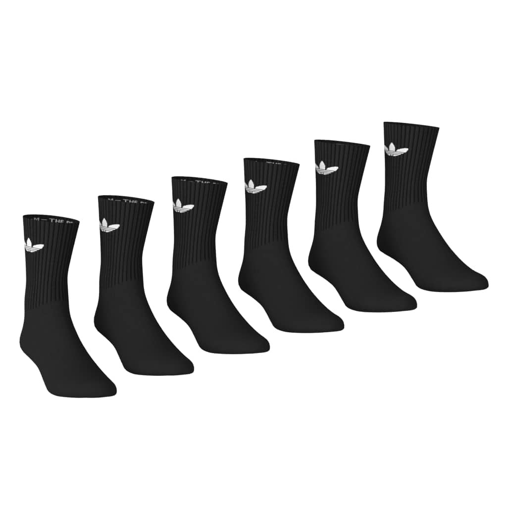 Adidas 6 Pack Black Crew Socks