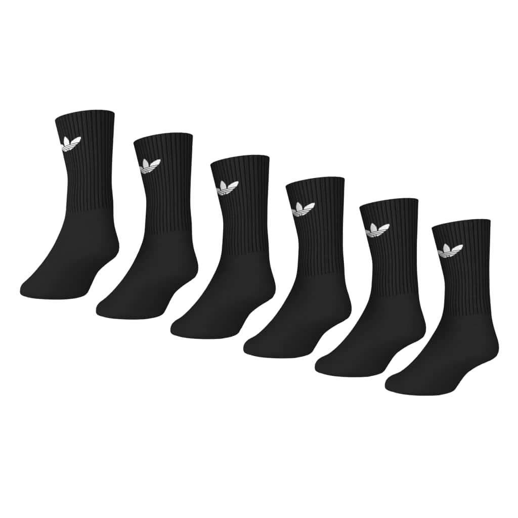 Adidas 6 Pack Black Crew Socks