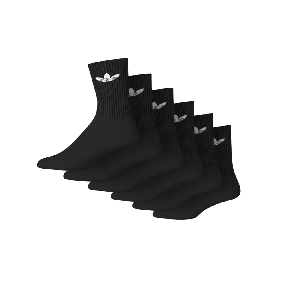 Adidas 6 Pack Black Crew Socks