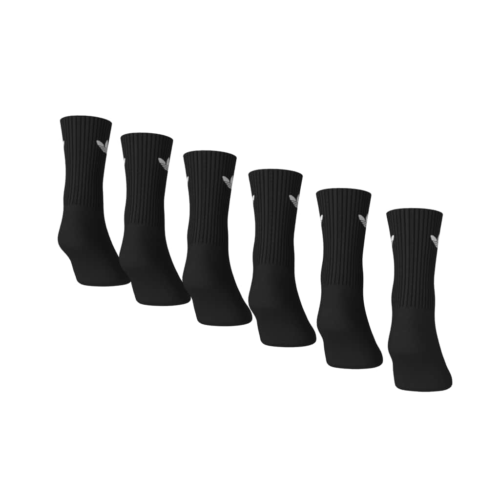 Adidas 6 Pack Black Crew Socks