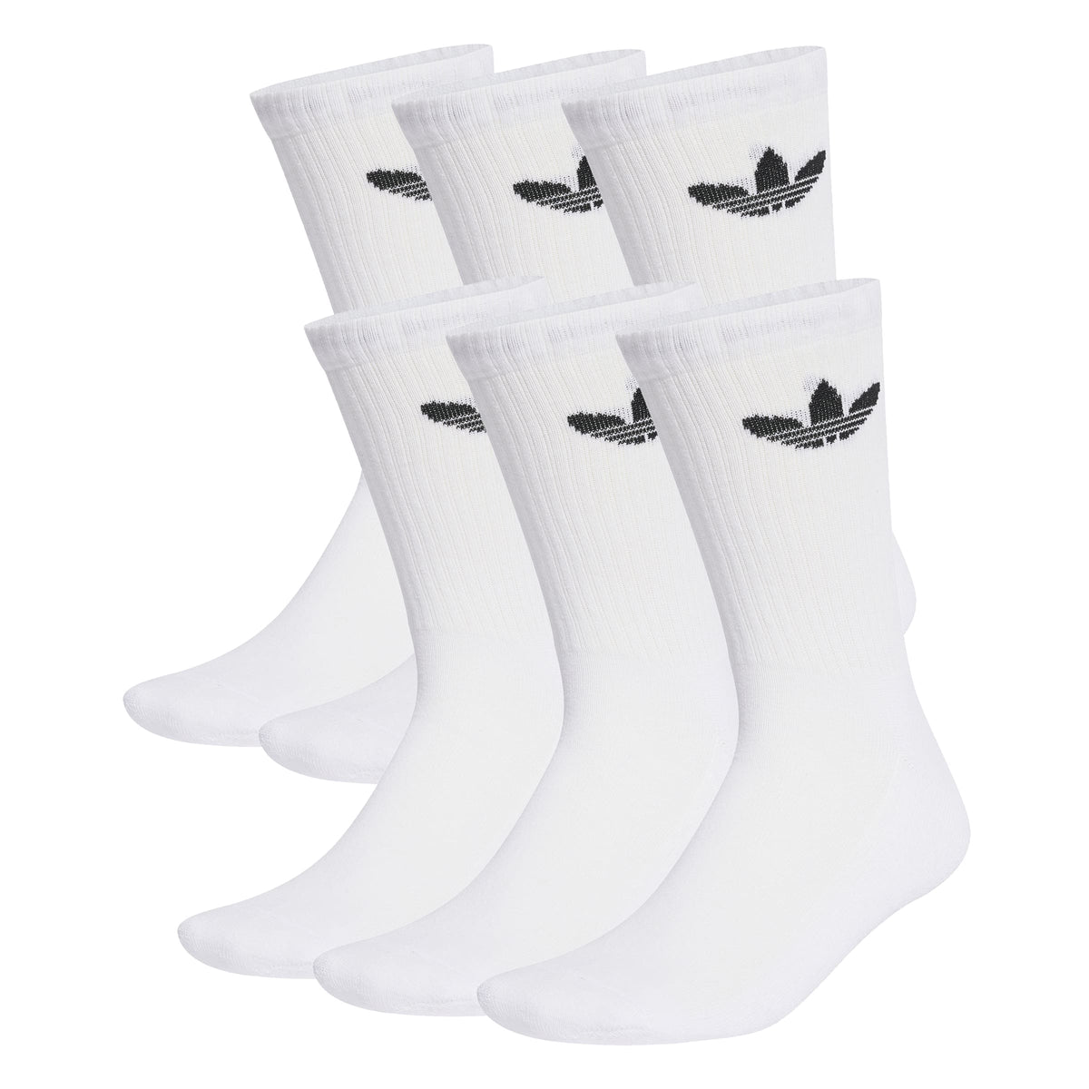 Adidas 6 Pack White Crew Socks