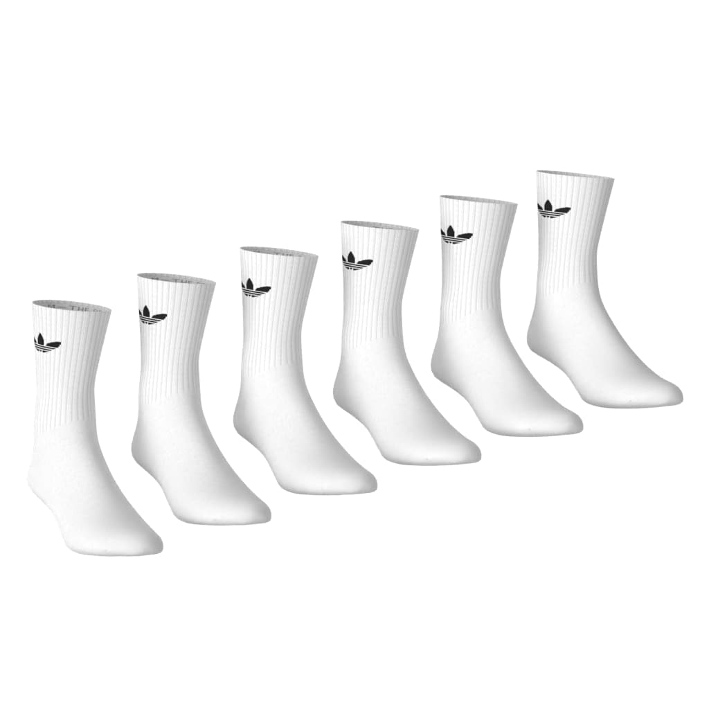 Adidas 6 Pack White Crew Socks