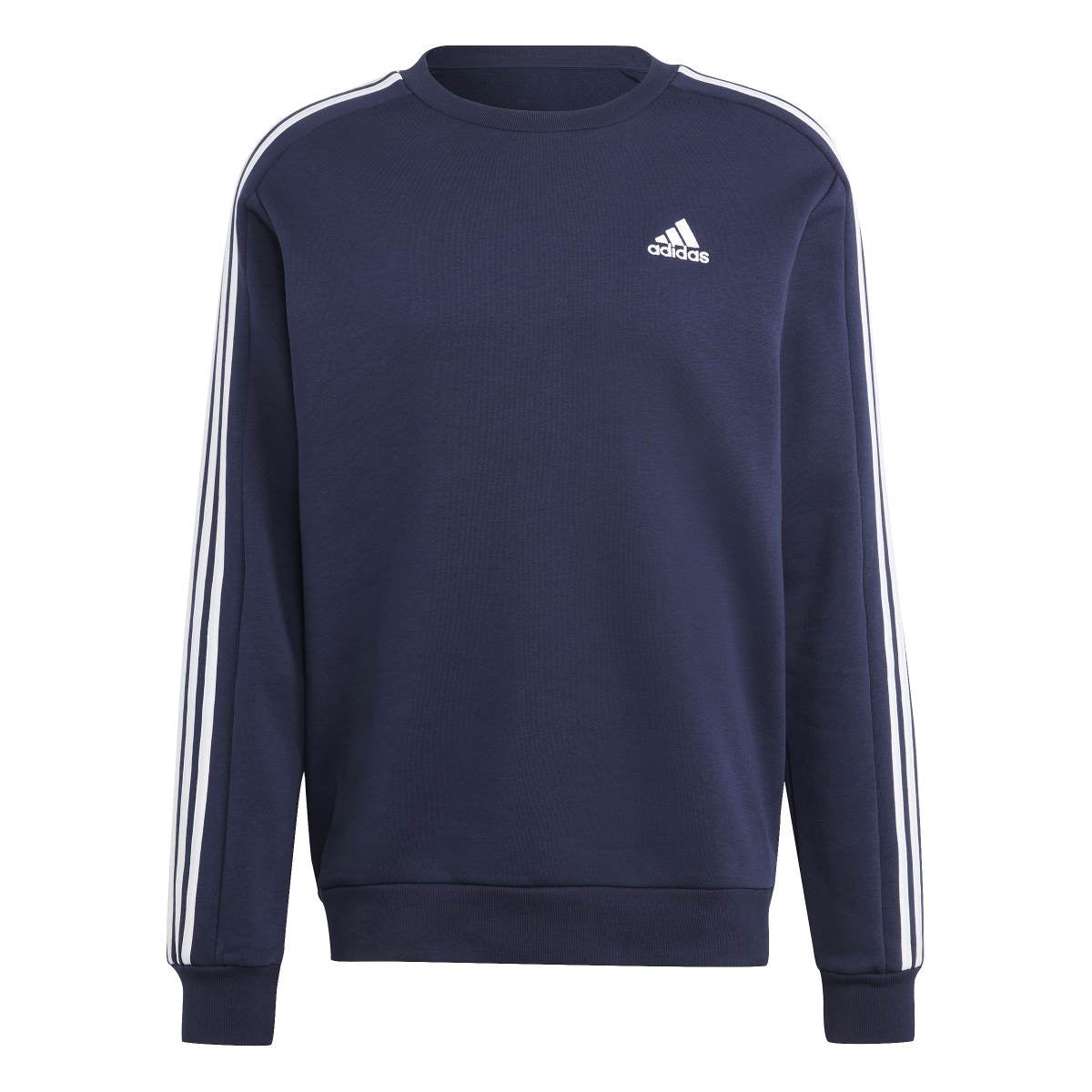 Adidas 3 Stripe Sweatshirt Navy Mens