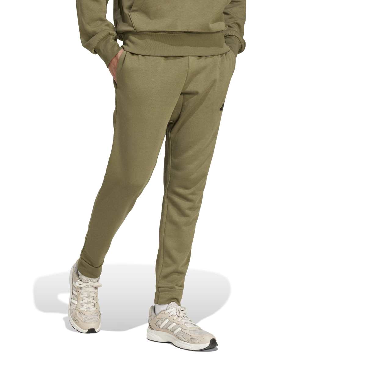 Adidas Mens Feelcozy Pants Olive Black logo