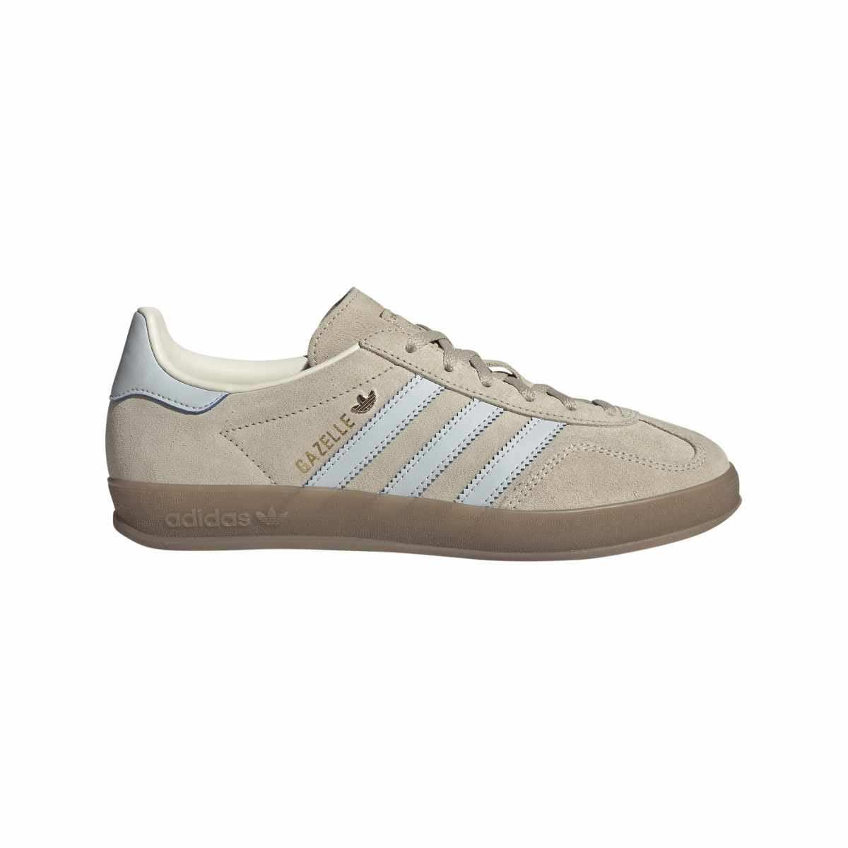 Adidas Gazelle Indoor Womans Worn Beige Halo Blue Stripes