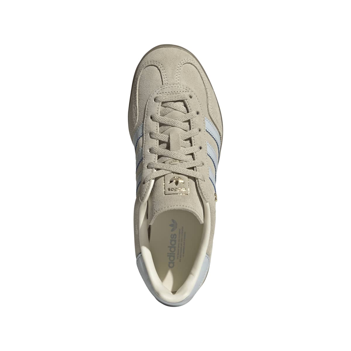 Adidas Gazelle Indoor Womans Worn Beige Halo Blue Stripes