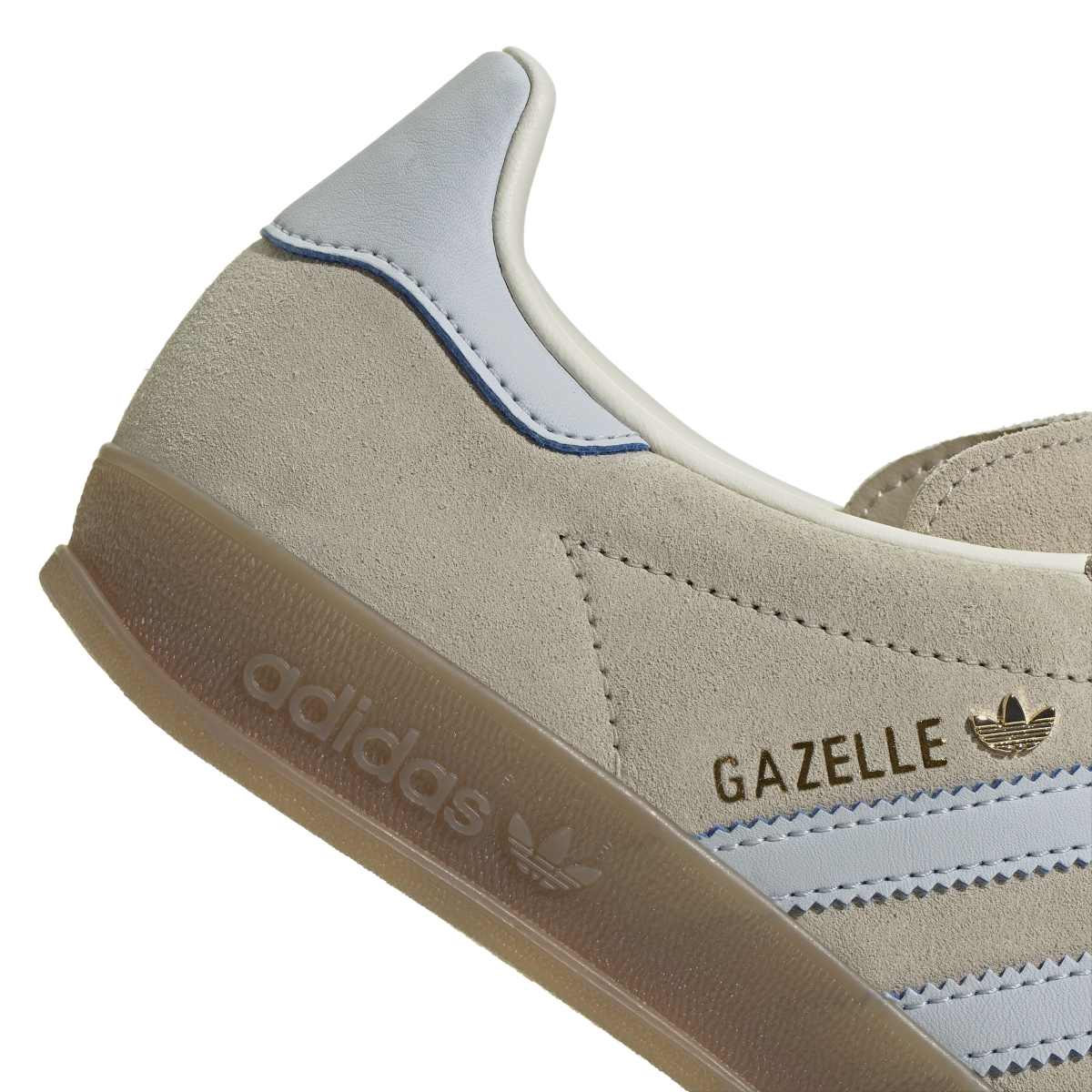 Adidas Gazelle Indoor Womans Worn Beige Halo Blue Stripes