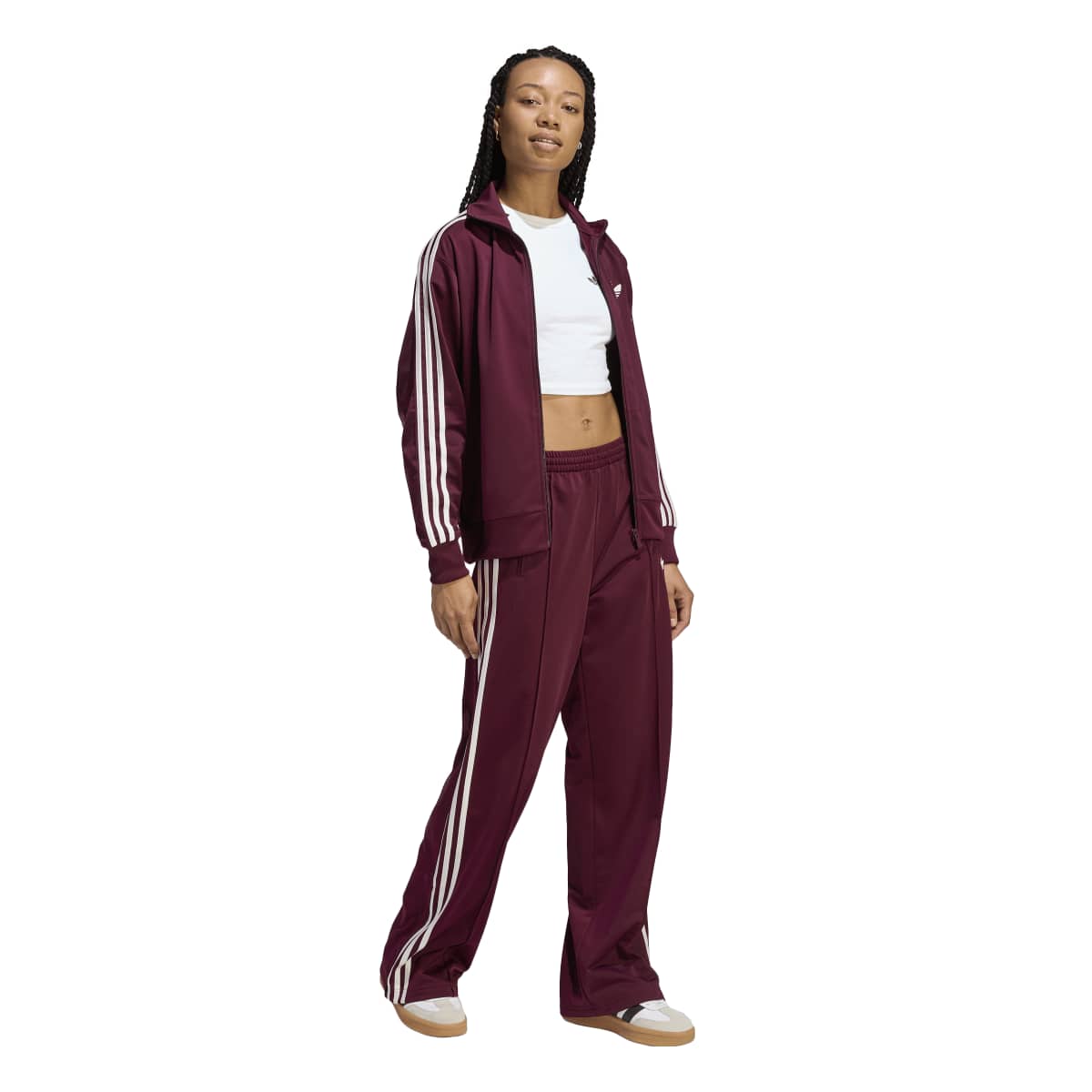 Adidas Firebird Track Top Loose Maroon Womens