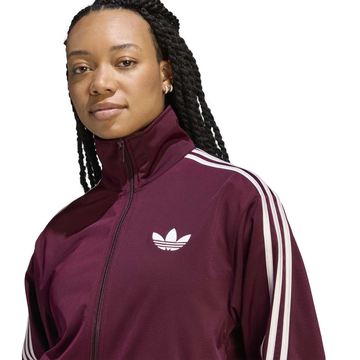 Adidas Firebird Track Top Loose Maroon Womens
