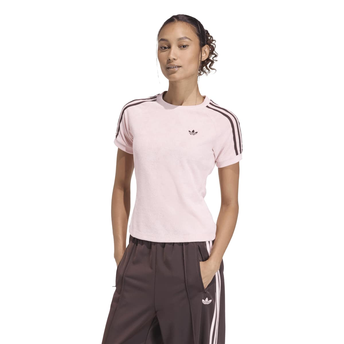 Adidas Terry Towell Cali Tee Pink Womens