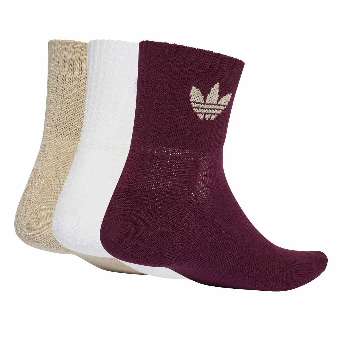 Adidas Mid Ankle Socks 3 Pack Red Multi Colour