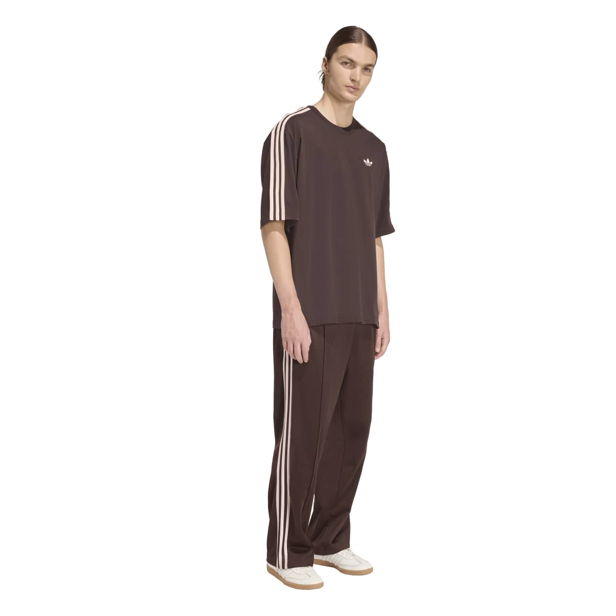 Adidas Mens Track Pants Brown Pink Stripes