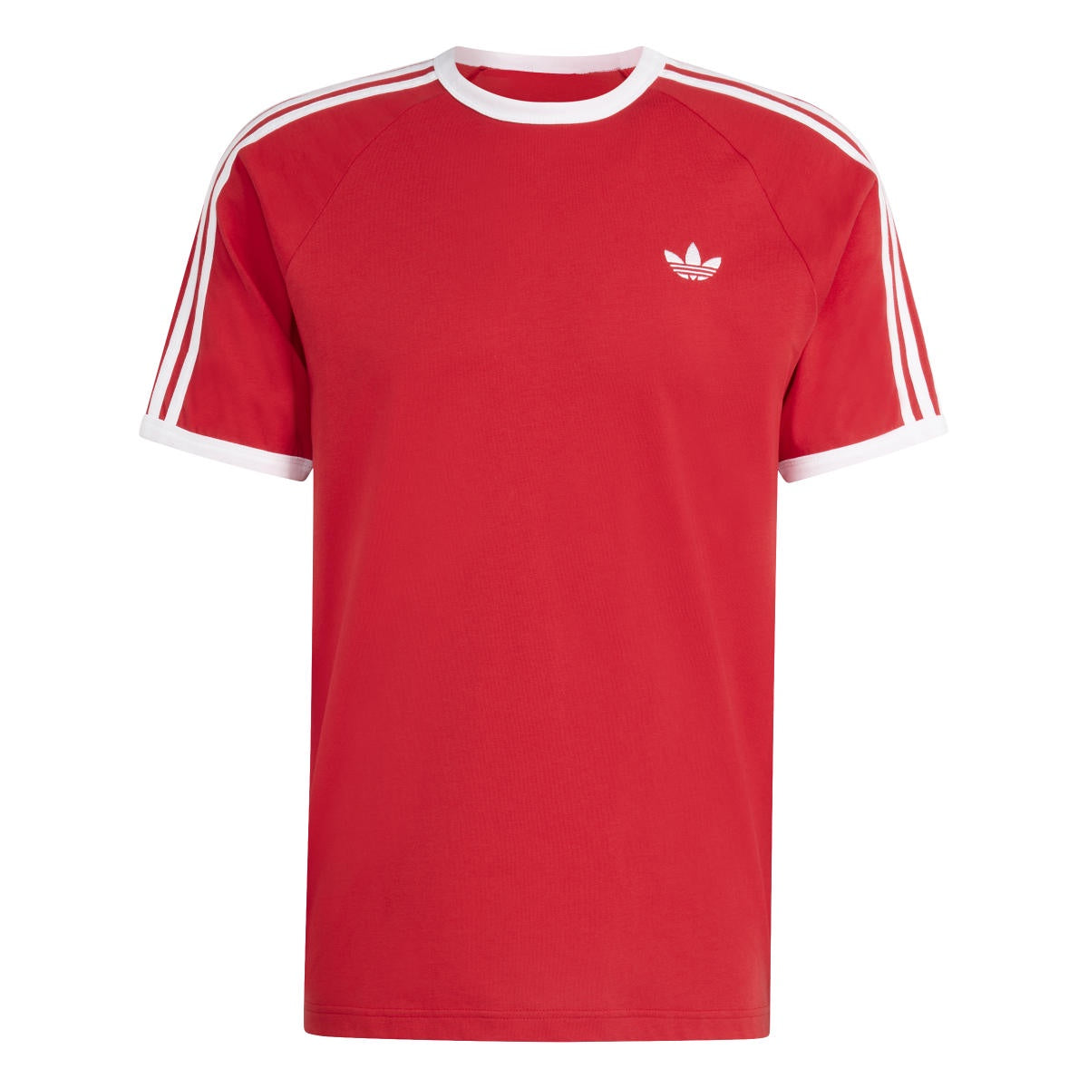 Adidas Mens 3 Stripe Red T-Shirt