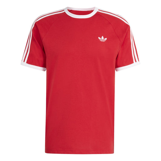 Adidas Mens 3 Stripe Red T-Shirt