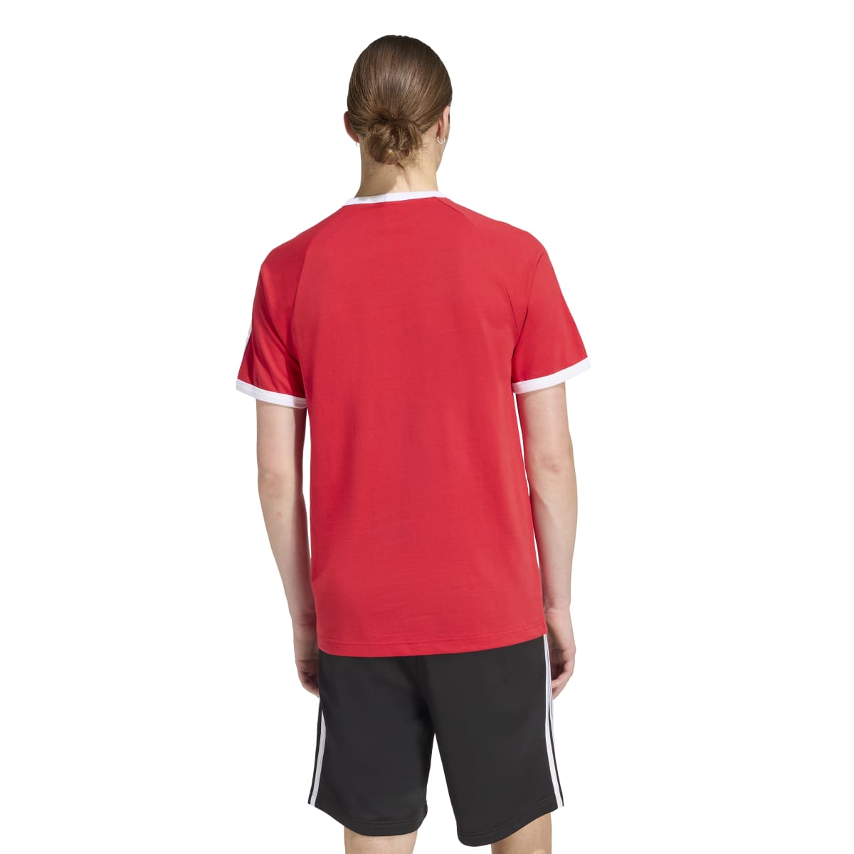 Adidas Mens 3 Stripe Red T-Shirt