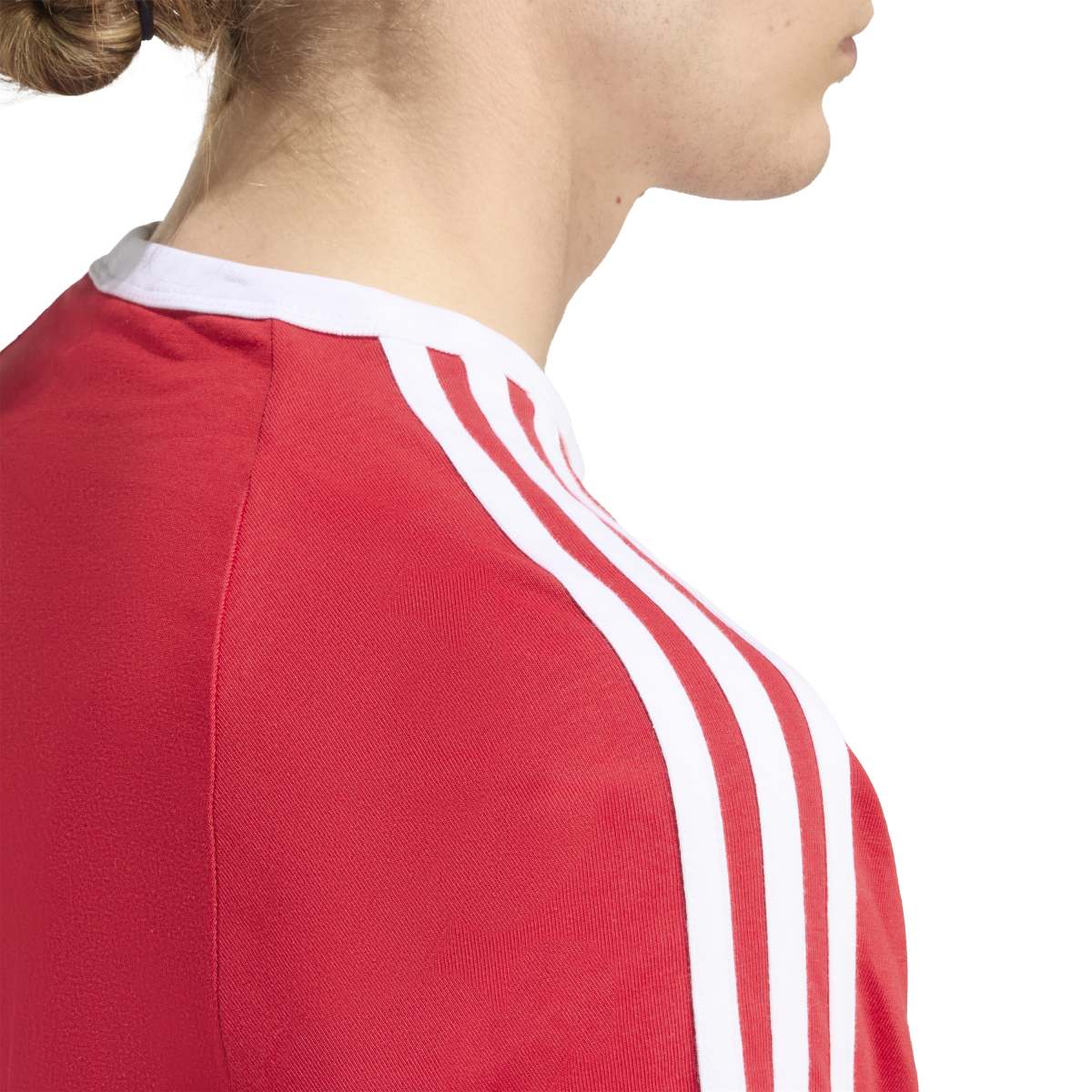 Adidas Mens 3 Stripe Red T-Shirt
