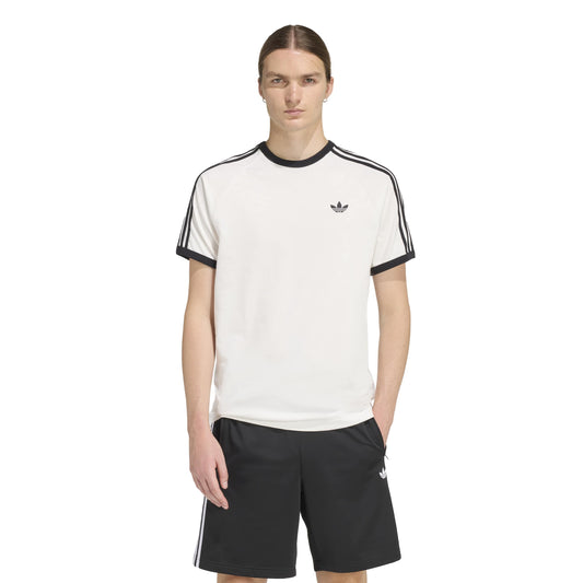 Adidas White Black 3 Strip Men's Tee
