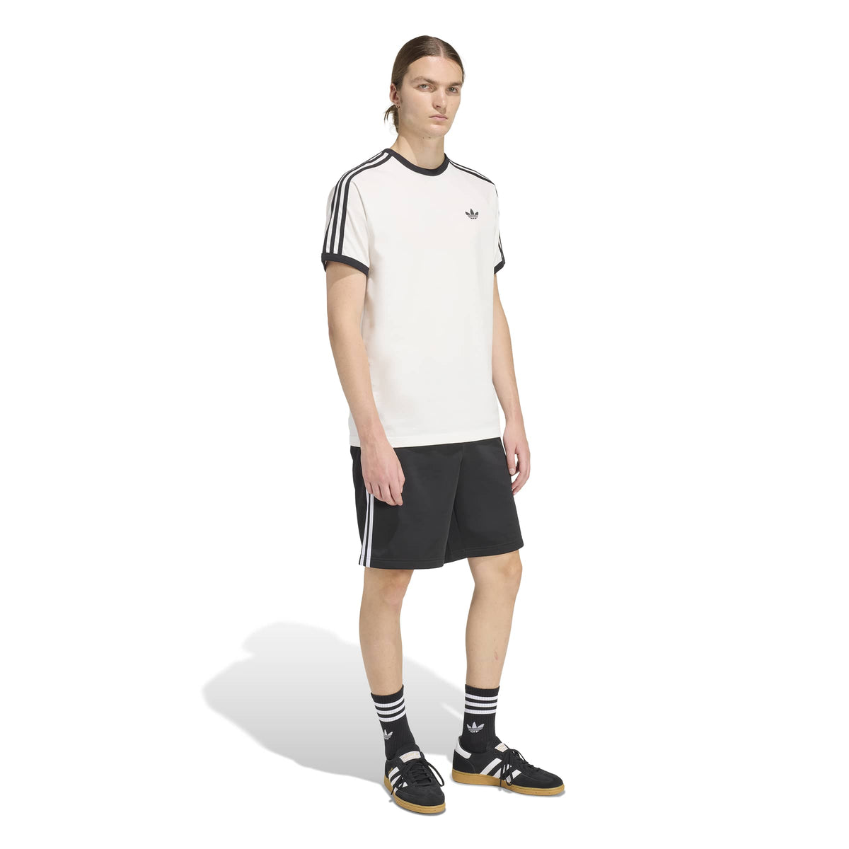 Adidas White Black 3 Strip Men's Tee