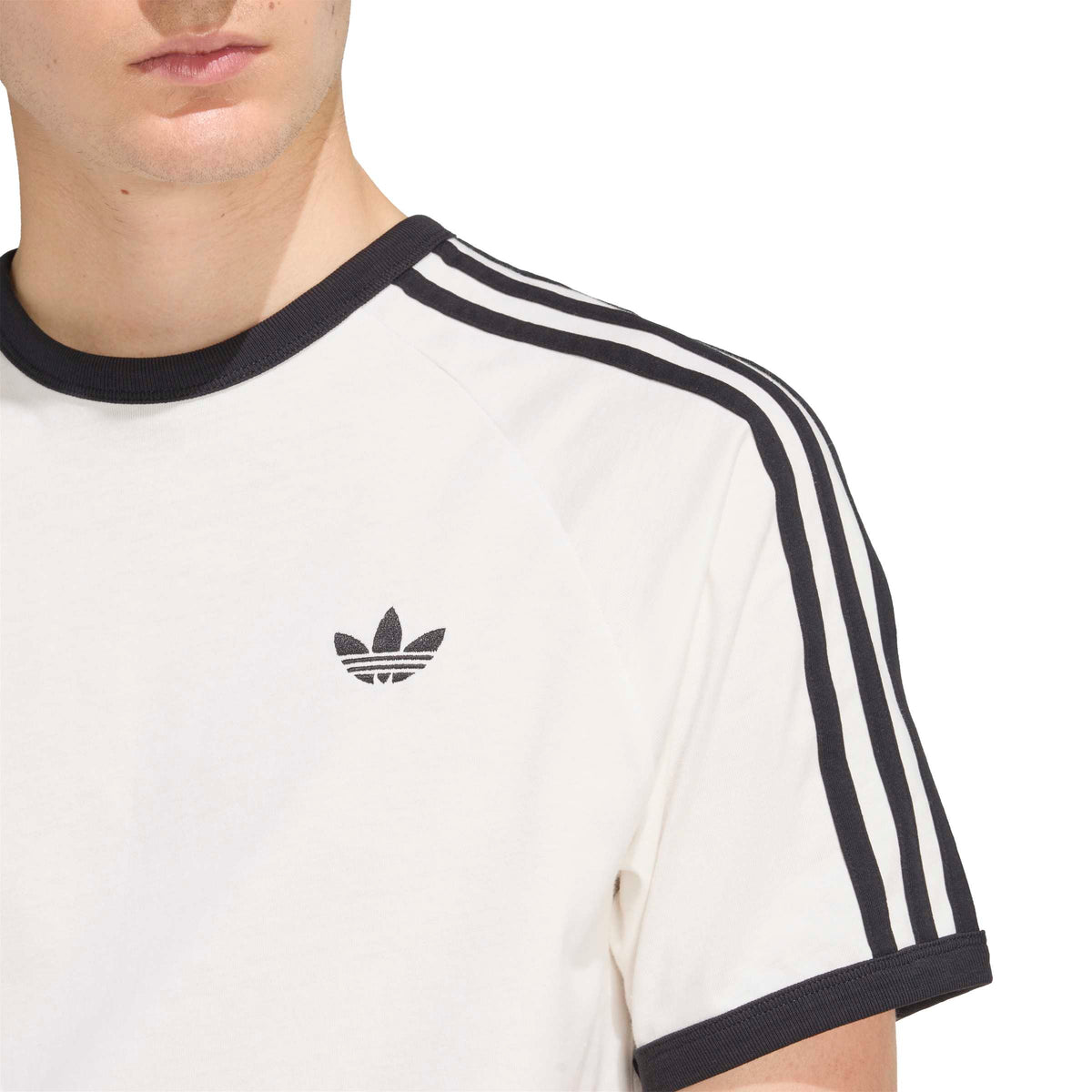 Adidas White Black 3 Strip Men's Tee