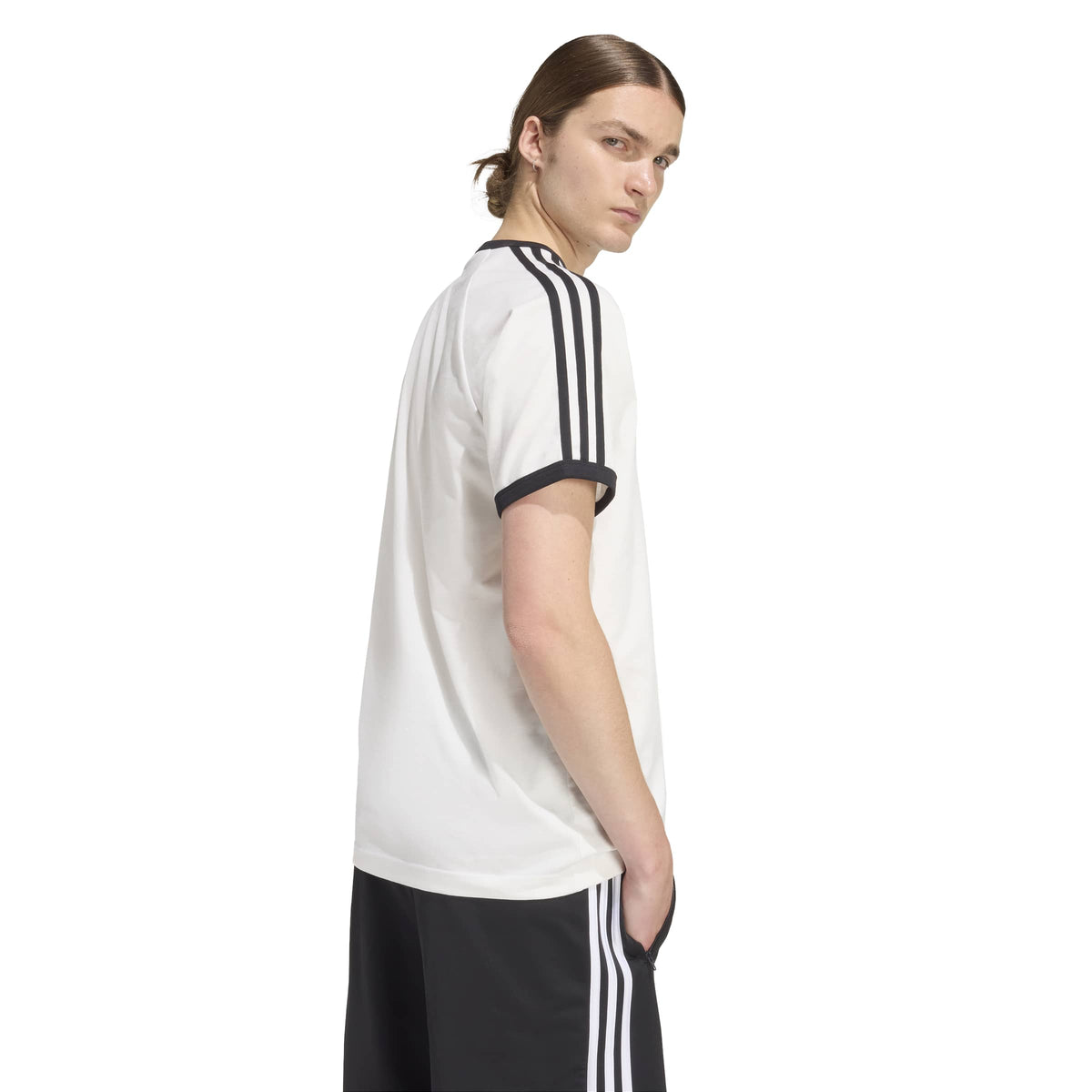 Adidas White Black 3 Strip Men's Tee